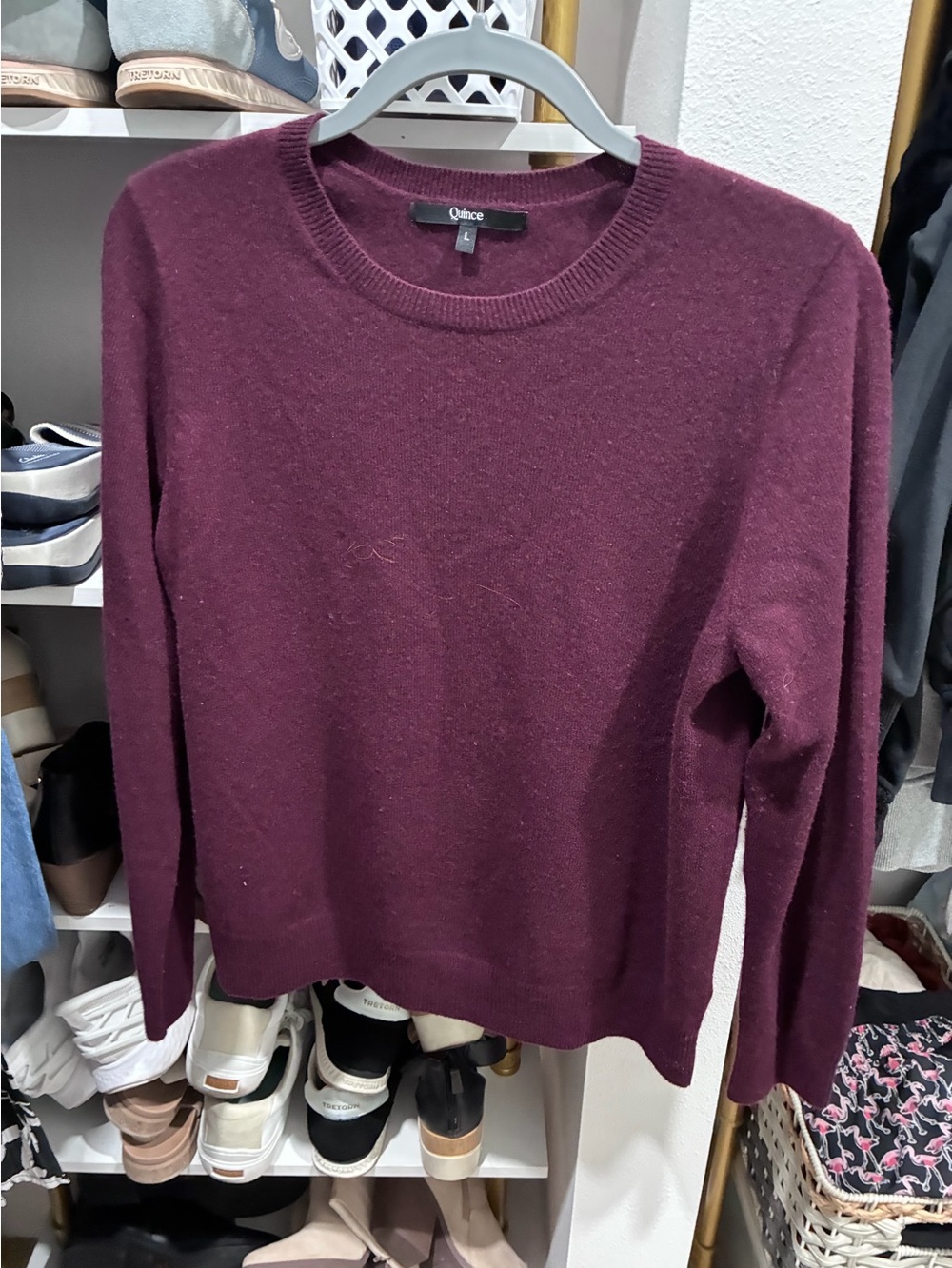 Quince Women's Crewneck Sweater in Deep Plum